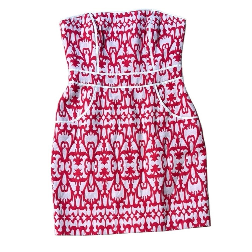 Laundry by Design Pink & White Fitted Short Dress Size 6 - Picture 2 of 11